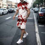 Retro 3D prinditud meeste &uuml;markaelusega spordir&otilde;ivaste komplekt suvine T-s&auml;rk l&uuml;hikesed p&uuml;ksid 2-osaline komplekt suur pullover moodsad meeste riided S