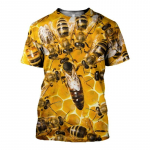 Putukate mesilase graafiline T-s&auml;rk meestele Naiste r&otilde;ivad 3D-prindiga Harajuku mood T-s&auml;rk Suvine vabaaja t&auml;navar&otilde;ivad Lastele l&uuml;hikeste varrukatega S valge