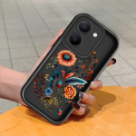 Pehme silikoonist ruudukujulise redeli mustriga telefoni&uuml;mbris, t&auml;ielikult kattev, kaamera p&otilde;rutuskindel kaitse, kummist &uuml;mbris Vivole Vivo S1 Pro valge