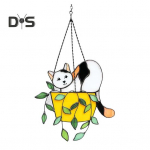 Lillepotis kass Rippuv kaunistus Kodukontor siseruumides v&auml;lisseinakunst akr&uuml;&uuml;lvitraaž Kassipoeg istutuspott rippuv kaunistus j&otilde;ulukink Large must