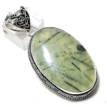 Prehnite Gemstone Handmade 925 Sterling Silver Gift Jewelry Pendant 2.40 m0o88