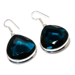 Indicolite Tourmaline Gemstone 925 Sterling Silver Jewelry Earring 1.77 v1c44