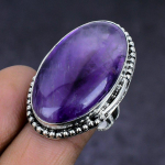 Sage Amethyst Gemstone 925 Sterling Silver gift Jewelry Ring Size 7 A3A21