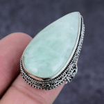 Aquamarine Gemstone Handmade 925 Sterling Silver Gift Jewelry Ring Size 8 n0j43