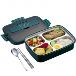 304 roostevabast terasest suletud l&otilde;unakarp Bento Box toidukonteinerite hoiustamine kontorit&ouml;&ouml;tajatele 4-compartment oranž