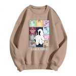 Naiste &uuml;markaelusega tr&uuml;kitud topid, puuvillased vabaajamoelised pikkade varrukatega pullover top pluus L must
