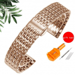 &Uuml;li&otilde;huke roostevabast terasest kellarihm 13 18 20 22 mm metallist rihm Asenda meeste ja naiste mehaanilise k&auml;ekella tarvikule L4.821 Seris 22mm roosa kuldne v&auml;rv