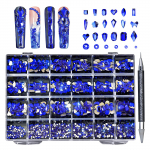 Nail Art Rhinestones Kit MultiShape Glass Crystal AB K&uuml;&uuml;nekivid K&uuml;&uuml;nte juveelid Lamedad k&uuml;&uuml;nte kalliskivid Rhinestones vahapliiatsiga punane