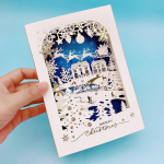 J&otilde;ulude 3D-&otilde;nnitluskaart Loov v&auml;ike kaart Peen ja esmaklassiline j&otilde;ululaup&auml;eva kingitus P&otilde;drakaunistusega 2024. aasta kuldne &otilde;nnitluskaart roheline