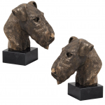 Airedale Terrier, Bingley Terrier - Dog statue, bust on stone base, sculpture, trophy for dog show by Art-Dog brand