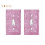 2 tk Rhinestone'i v&auml;ljalaskeava seinaplaat, &uuml;he l&uuml;litiga valgusl&uuml;litiplaat Kodukontor Elutuba Vannituba K&ouml;&ouml;k Dekoratiivne pistikupesa v&auml;ljalaskeava kate roosa