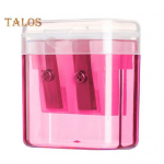 Kahe auguga pliiatsiteritaja koos hoiukarbiga Premium teraga kodukontori laste pliiatsiteritaja kirjatarbed sinine