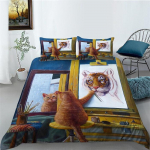 3D-prindiga Loomade Voodipesukomplekt King Queen Voodi Sulesuletekk Padjap&uuml;&uuml;r 2/3 tk Kiiresti Kuivav Voodikate Luksuslik Kate Kodutekstiil Baby 100x135cm
