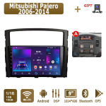 Android Carplay Autoraadio Mitsubishi Pajero 2006-2014 jaoks Multimeediam&auml;ngija Pea&uuml;ksus Stereo GPS-navigatsioon BT WIFI 4+64GB 1+16GB,B blue