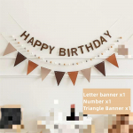 Kohv kiri Palju &otilde;nne s&uuml;nnip&auml;evaks b&auml;nnerikomplekt Peo vanik Taust Laste s&uuml;nnip&auml;evafoto Rekvisiit Korea stiilis Vildist b&auml;nnerid C1