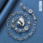 925 h&otilde;bedane sile, &otilde;&otilde;nes s&uuml;damekujuline ripats Kaelakee Moodsad pulmaehted 45CM