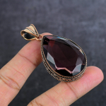Amethyst Gemstone Handmade Copper Jewelry Pendant 2.36 a4l24