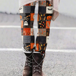 Naiste vabaaja Halloweeni mustriga &otilde;ues liibuvad elastsed joogap&uuml;ksid k&auml;rbitud p&uuml;ksid XXXXL roheline