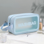 Reisikorraldaja Tualetttarbed Korraldaja naistele veekindel PVC-kosmeetika kandekott l&auml;bipaistev t&otilde;mblukuga meigikohver naiste pesukott S roosa
