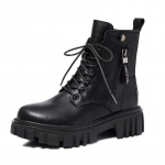 Mustad Uued Naiste Pahkluusaapad S&uuml;gis Talv Platvorm Lukuga Naiste Punk Saapad Paksu Tallaga Paeltega S&otilde;jav&auml;esaapad Naised Mujer 35