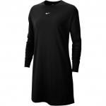 Nike Sportswear Essential Kleit &Uuml;hev&auml;rviline Tikitud V&auml;ike Logo Spordikootud Pikkade Varrukatega Kleit Naiste kleidid Must CU6509-010 XS