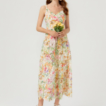 Suvine Naiste Br&auml;nd Disainer Prindiga Tikand Pits Rajashow Kleit Elegantne Spagetirihmaga Avatud Seljaga Peokleidid S punane