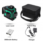 IP-54 12 rida 4000 mAh 3D roheline lasertaseme horisontaalse ja vertikaalse risti ehitamise t&ouml;&ouml;riista m&otilde;&otilde;teriistad