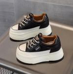 Uued 9cm Veisenahast Ehtne Nahk Naiste Vulkaniseeritud Kingad Platvormkiiluga Rulatamiseks K&otilde;rge Br&auml;ndi Kontsad Vabaaja Suvekingad 34 must