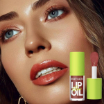 Long-lasting lip glow oil hydrating lip gloss tinted plump gloss care transparent toe oil tinted glass glow oil, dark blue, 1 piece brown