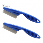 2 tk Lemmikloomade kirbukamm rebenemisplekkide eemaldamise kamm roostevabast terasest peenhammastega lemmikloomade hooldushari Lemmiklooma massaaži kamm Koerad Kutsikad sinine