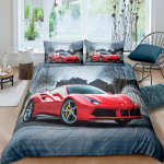 Luksuslik v&otilde;idus&otilde;iduauto voodipesukomplekt Prinditud tekikott Komplekt Pol&uuml;ester Tekikate Padjap&uuml;&uuml;r &Uuml;he-, Queen-, Twin-, Kingi suurused Poistele, Meestele EU Single 135x200cm