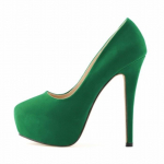 Suured k&otilde;rged kontsad Cross-dresser Unisex meeste Hot Drag Queen peokingad Flock varjatud pumbad platvorm terava varbaga pluss SM gei kingad 44 roheline