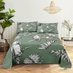 Voodipesukomplektid Troopilised Taimed Linalinad Moodne Disain Kuninganna Suurus Lame Linalapsed T&uuml;drukud Voodipesukomplekt Linalinad ja Padjap&uuml;&uuml;rid 150X230cm(2Pcs) gray