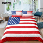 Rahvuslipp Tekikoti Komplekt King Suurus Loov Ameerika Lipu Voodipesukomplekt Teismelistele T&auml;iskasvanutele Mikrokiust &Uuml;hekohaline Kahekohaline Tekikott AU Single(140x210cm)