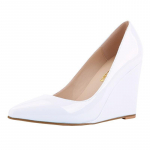 Seksikas terava varbaga lakknahast k&otilde;rged kontsad pumbad naiste punased kontoripulmakingad Suvi s&uuml;gis kiilud naine 42 valge