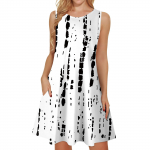 Naiste suvekleidid avara U-kaelusega varrukateta, taskutega p&auml;ikesekleidid L must