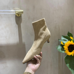 Vintage poolsaapad Naiste kingad Moodne terava ninaga s&uuml;gistalv madala kontsaga naiste elegantsed venivad &otilde;hukesed l&uuml;hikesed saapad 35 aprikoosi