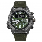 Citizen Promaster Land 35. aastap&auml;eva kronograaf rohelise sihverplaadiga Eco-Drive JV1005-02W 200M meeste k&auml;ekell roheline