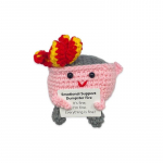 Heegeldatud pr&uuml;gikast, villane silmkoeline emotsioon, armas k&auml;sitsi valmistatud pr&uuml;gikast, positiivne kaardi tulet&otilde;rjekast lilla