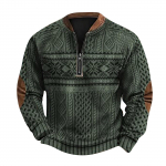Meeste Retro Casual gradienttr&uuml;kiga kampsun L