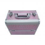 Alumiiniumist meigi- ja t&ouml;&ouml;riistakast k&uuml;&uuml;nekunsti, t&auml;toveeringu ja ripsmete tarvikute jaoks &ndash; topelt avatud, &otilde;pilaste hoiukast Lightning Pattern