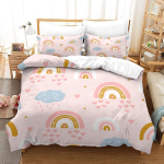 Vikerkaar Tekikott Komplekt S&uuml;da Armastus Voodipesu Komplekt Mikrokiud V&auml;rvilised Vikerkaare Pilved Tekikate &Uuml;heinimese Kuninga Suurus Lastele T&uuml;drukutele 70x133cm 2pcs