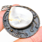 Mud Crack Fossil Handmade 925 Sterling Silver Gift Pendant 2.17 p6g33