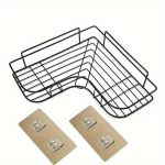 Vannitoa riiul Seinale paigaldatav nurka hoiuriiulid &Scaron;ampoonihoidik Kosmeetikahoidik, raud, du&scaron;&scaron; &auml;ravoolukorv Vannitoa korraldaja must