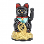 Lucky Cat ornament 4,5-tolline plastpatareiga t&ouml;&ouml;tav j&otilde;ukas tervitav kassi kaunistus koduhotellis