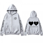 Laulja Yungblud Black Hearts Club lukuga kapuutsiga pusa mees fliis puuvill lukuga kapuutsiga pusad meestele naistele rock vintage &uuml;lem&otilde;&otilde;duline lukuga jakk XL hall