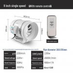 Ringikujulise diagonaalse vooluga v&auml;ljat&otilde;mbeventilaator &ndash; vaikne aksiaalne ventilatsioon vannitoa ja k&ouml;&ouml;gi jaoks 8-inch 200 single speed with remote control