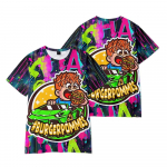 10 v&auml;rvi Funny Burgerpommes ICrimax Cartoon T-s&auml;rk Lahe naiste Meeste T-s&auml;rk O kaelusega Casual Unisex Streetwear Mood Laste T-s&auml;rk XS