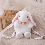 Bib Rabbit Doll Hot White Pink Brown K&uuml;&uuml;liku karusnaha kott Palus seljakott Keti rihm Laste kott Kett Crossbody kott seljakott 43cm valge