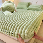 3 TK/1 komplekt (1x lina+2x padjap&uuml;&uuml;rid)Talvine soe sametmadratsi kate Pl&uuml;&uuml;s, paks kodulina Fliisist luksuslik kaheinimesevoodi voodilina 120X200 3PCS /1 Set